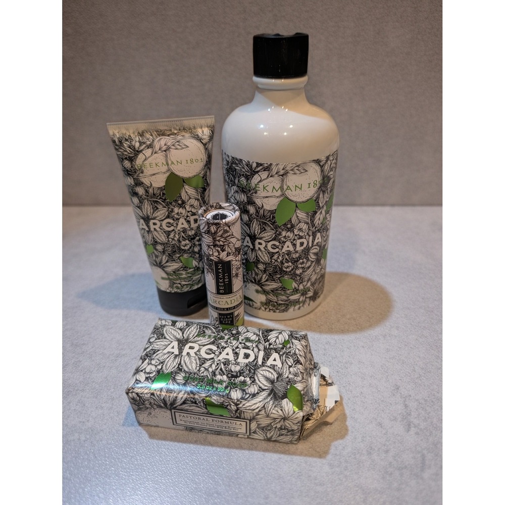 Beekman 1802 Arcadia Goat Milk 4pc Set Lotion Hand Cream Soap Lip Balm